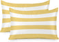 Lemon Yellow Striped Pillow Cases Standard Size Set of 2, Modern Yellow Stripes Farmhouse Satin Pillowcase with Zipper for Hair/Skin, Decorative Pillow Covers for Bed/Couch/Sofa, 20x26 Inches