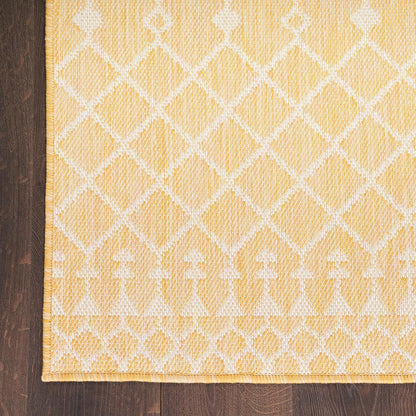 Positano Yellow 5' x 7' Area Rug - Easy Clean, Non Shedding, Bed Room, Living Room, Dining Room, Kitchen (5' x 7')