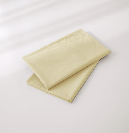 JIYUAN Standard Washed Cotton Pillowcases, Set of 2, Relaxed Linen Feel
