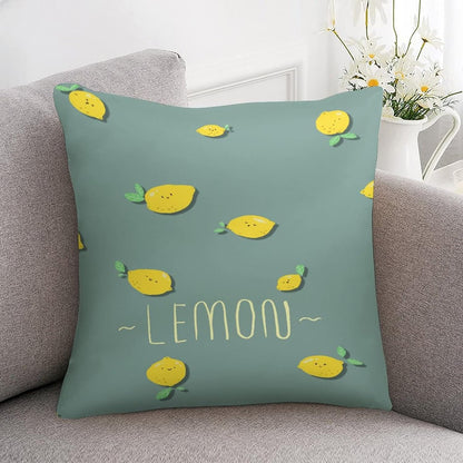 Throw Pillows for Couch 16"x16" Yellow Sweet Lemon Satin Square Throw Pillow Covers Spring Summer Lemon Yellow Decorative Pillow Covers Zippered Pillows for Couch Sofa Patio Furniture Home Decor