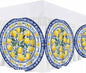 Bed Skirt Yellow Lemons Navy Blue Floral Texture Ruffle Bed Skirt Wrap Around Bed Skirts for Queen Beds 16" Drop,Adjustable Elastic Dust Ruffles Easy Fit and Wrinkle-Free