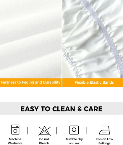 Lemon Bed Skirt Queen Size 16 Inch Drop, Adjustable Elastic Wrap Around Bed Skirts Easy Fitting Dust Ruffle Bedskirt Bed Frame Cover Watercolor Blue Yellow Branch Summer Spring