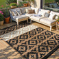 Outdoor Rugs 8x10 for Patios Clearance, Reversible Plastic Straw Outside Rug, Large Outdoor Area Rug RV Camping Mat for Deck, Backyard, Picnic, Beach, Trailer(Black&Brown, 8‘x10')